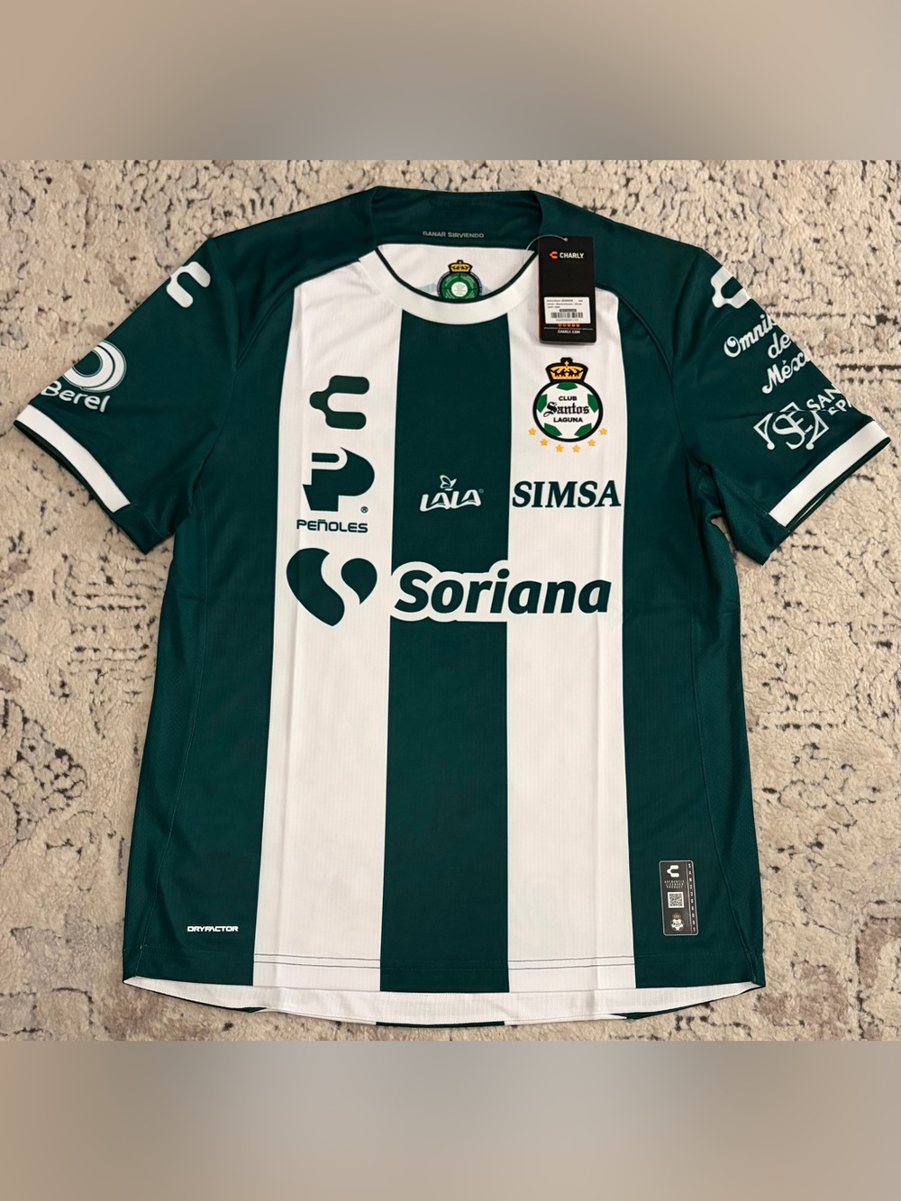 Charly Authentic 2024/2025 Santos Laguna Mexico Home Soccer Jersey Men’s Sz: M